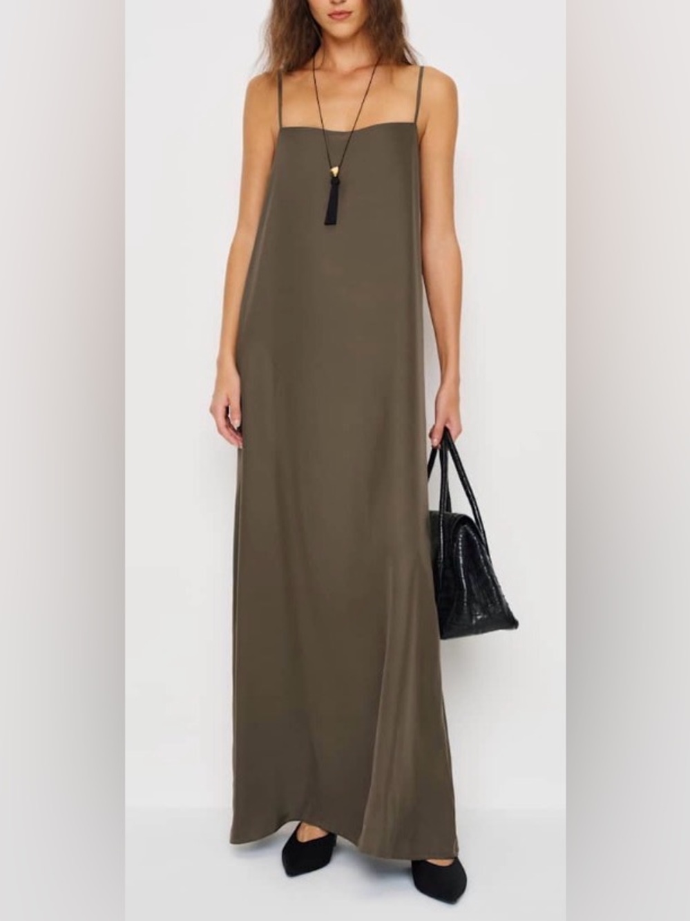 Reformation Olive Slip Maxi Dress size S